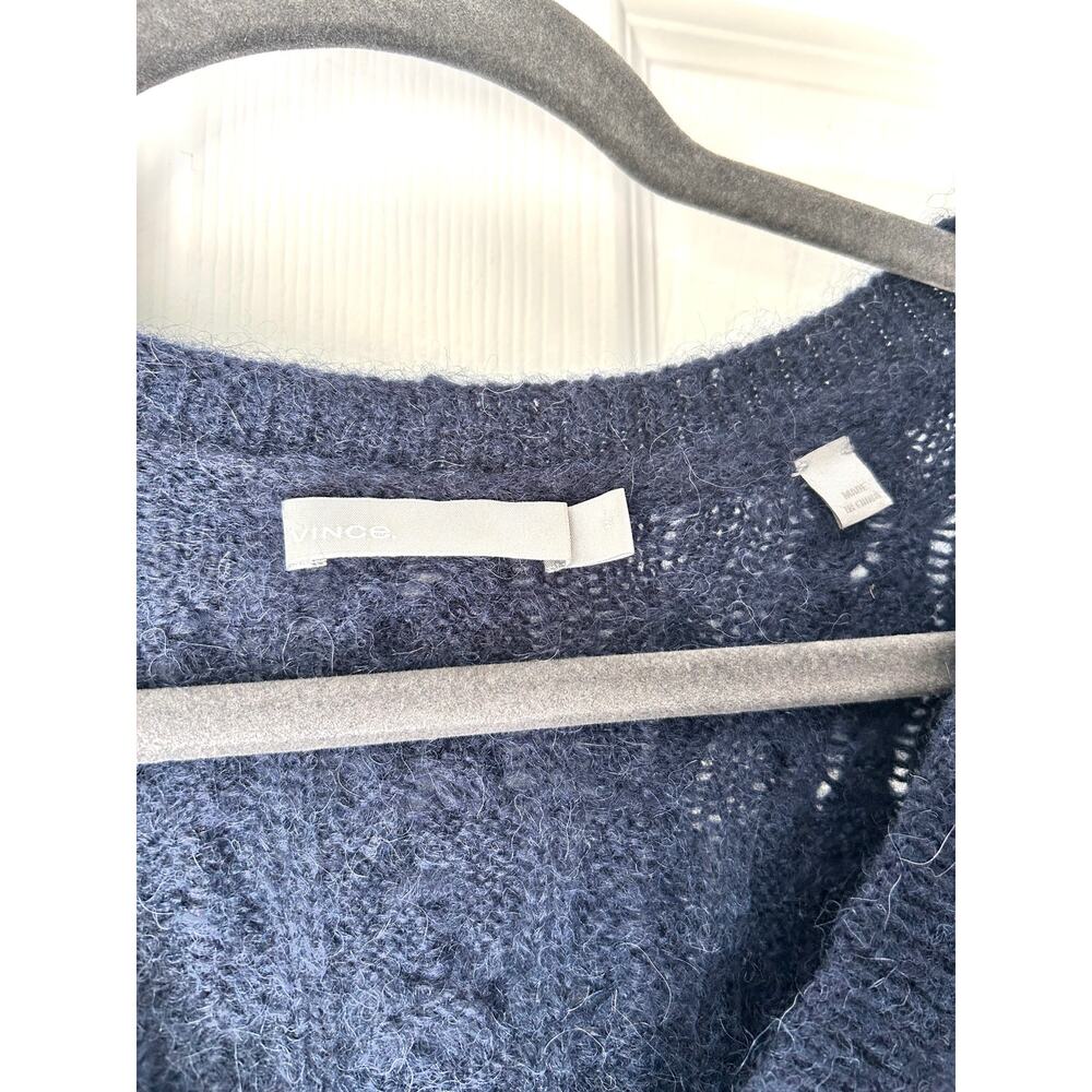 Vince Cable Knit Mohair Alpaca Blend Sweater Navy Blue Medium - Picture 3 of 6